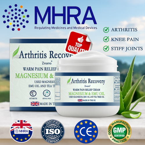 ✨ MHRA Approved: Zvoevo® Magnesium & Emu Oil Bone Relief Cream (Treatment for arthritis, neuropathyy, rheumatic diseases, muscle spasms, sports injuries and twitches )