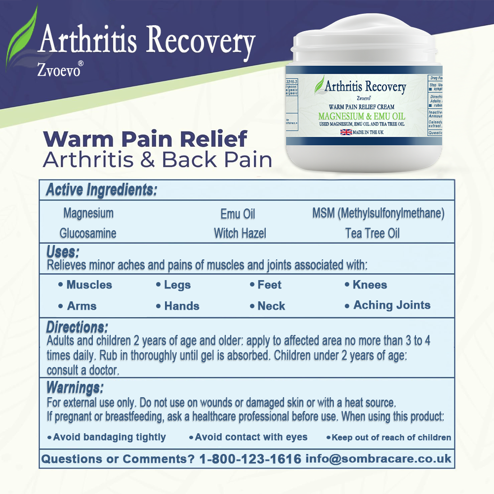✨ MHRA Approved: Zvoevo® Magnesium & Emu Oil Bone Relief Cream (Treatment for arthritis, neuropathyy, rheumatic diseases, muscle spasms, sports injuries and twitches )