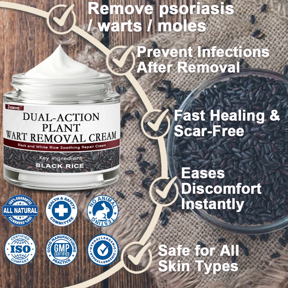 🌟Official Store: Zvoevo® Black Rice Skin Repair Essence Cream 👨‍⚕️ MHRA Certified (Eliminates warts and skin tags, relieves psoriasis, improves keratin build-up and follicular keratinization, fades pigmentation, age spots & sun spots)