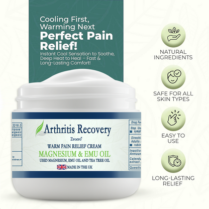 ✅ MHRA Certified: Zvoevo® Magnesium & Emu Oil Bone Relief Cream (Treatment for arthritis, neuropathyy, rheumatic diseases, muscle spasms, twitchessports injuries and sports injuries )